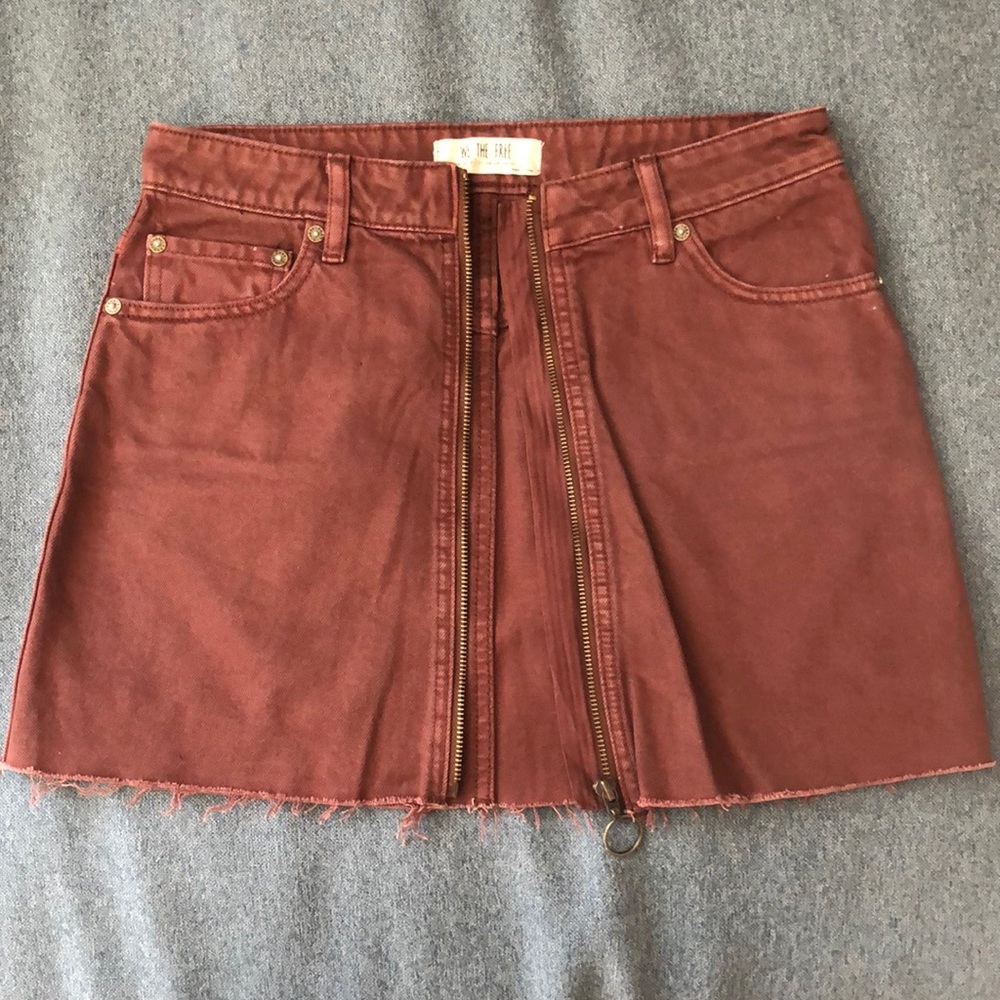 Free people rust colored jean skirt never worn